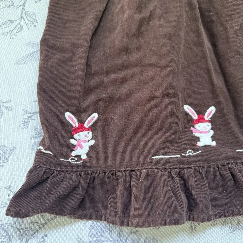 Gymboree 2010 Alpine Sweetie Brown Corduroy Snow Bunny Dress Baby Girl 4T